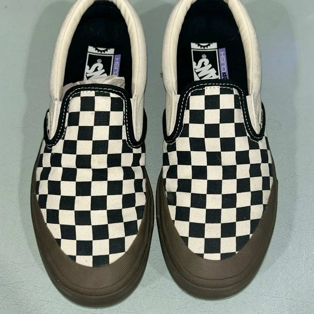 Vans Checkerboard BMX Slip-On Shoe - Black/Dark Gum Size 8 - Picture 1 of 6